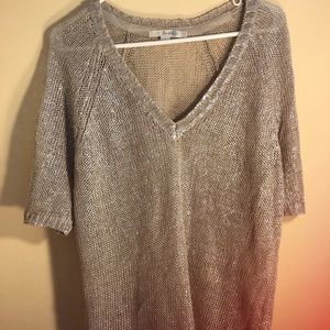 Metallic Short Sleeved Biden Sweater -US10